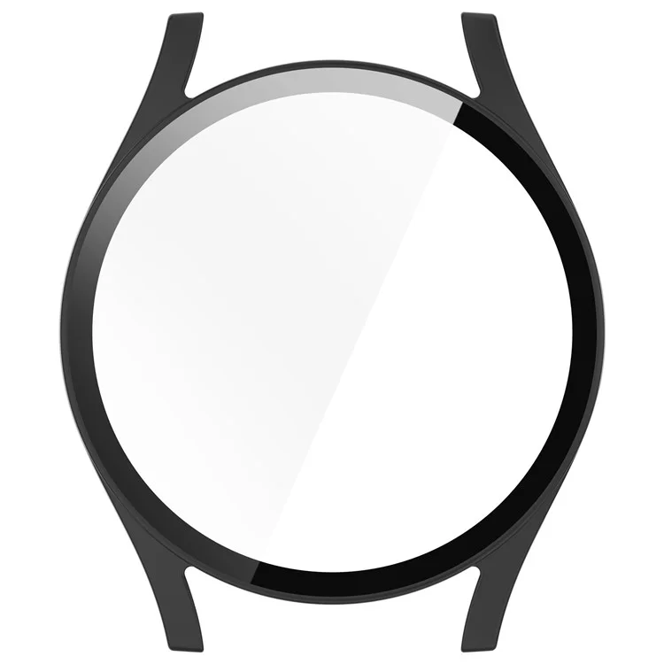 Pour Samsung Galaxy Watch7 44mm PC Watch Case Anti-Scratch Cover avec Film en Verre Trempé - Rose - Noir