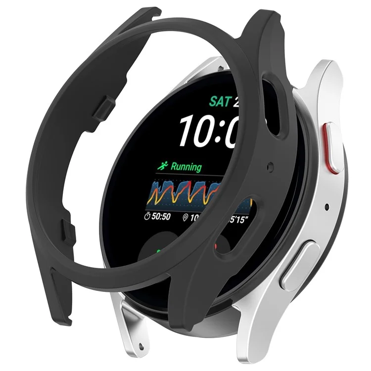 For Samsung Galaxy Watch7 44mm Watch Case Hollow Half Cover PC Frame - Black
