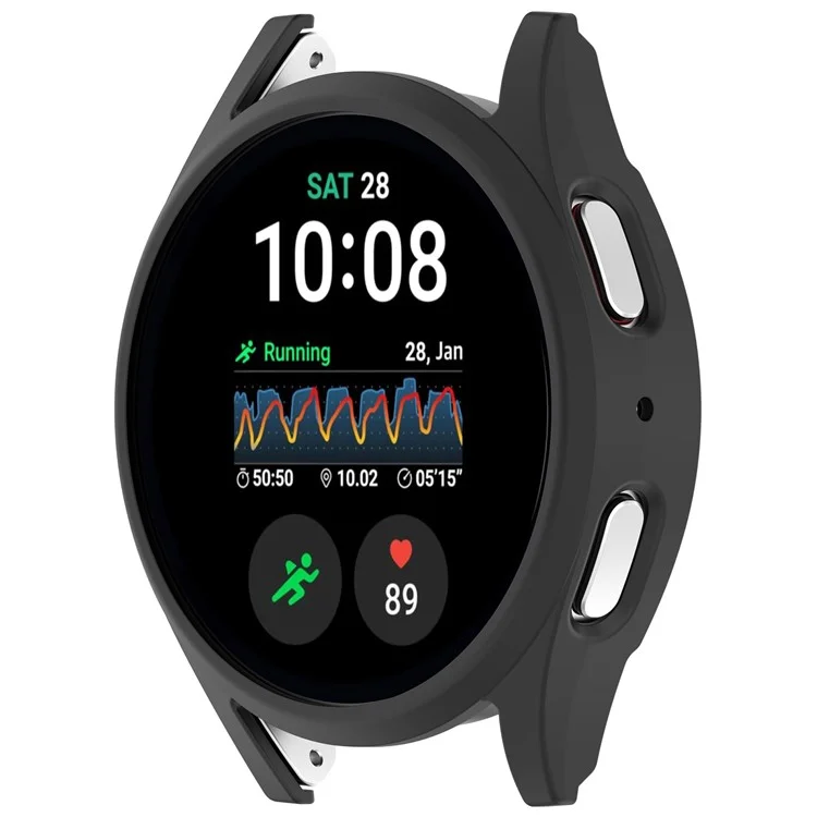 For Samsung Galaxy Watch7 44mm Watch Case Hollow Half Cover PC Frame - Black