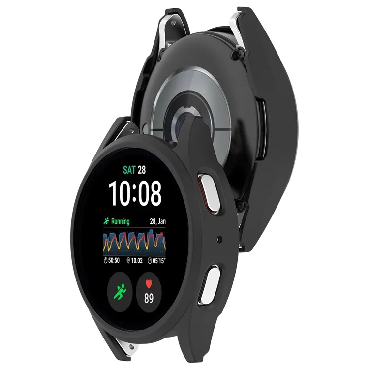 For Samsung Galaxy Watch7 44mm Watch Case Hollow Half Cover PC Frame - Black