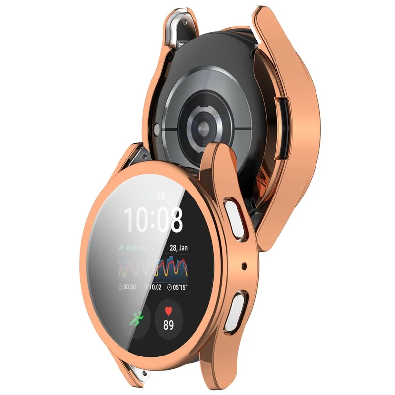 For Samsung Galaxy Watch7 44mm Electroplating TPU Watch Case TPU Full Coverage - Rose Gold