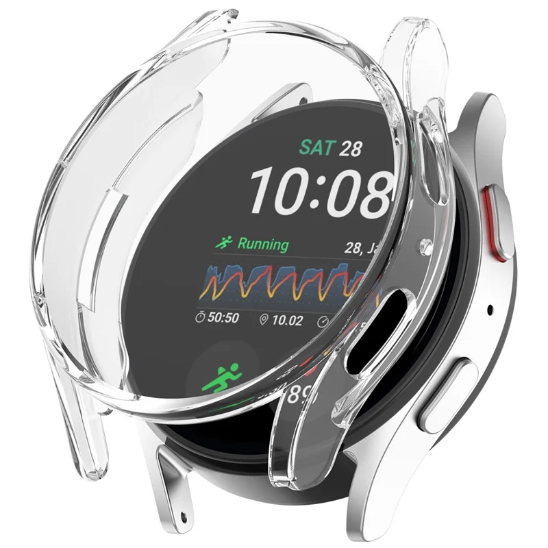 Per Samsung Galaxy Watch7 40mm Clear Watch Case Half Wrap TPU Watch Cover Protector