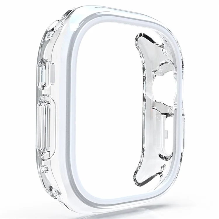 Für Apple Watch 7 / 8 / 9 41mm Hollow-Out PC+TPU Schutzabdeckung Uhrrahmen-Gehäuse - Weiß