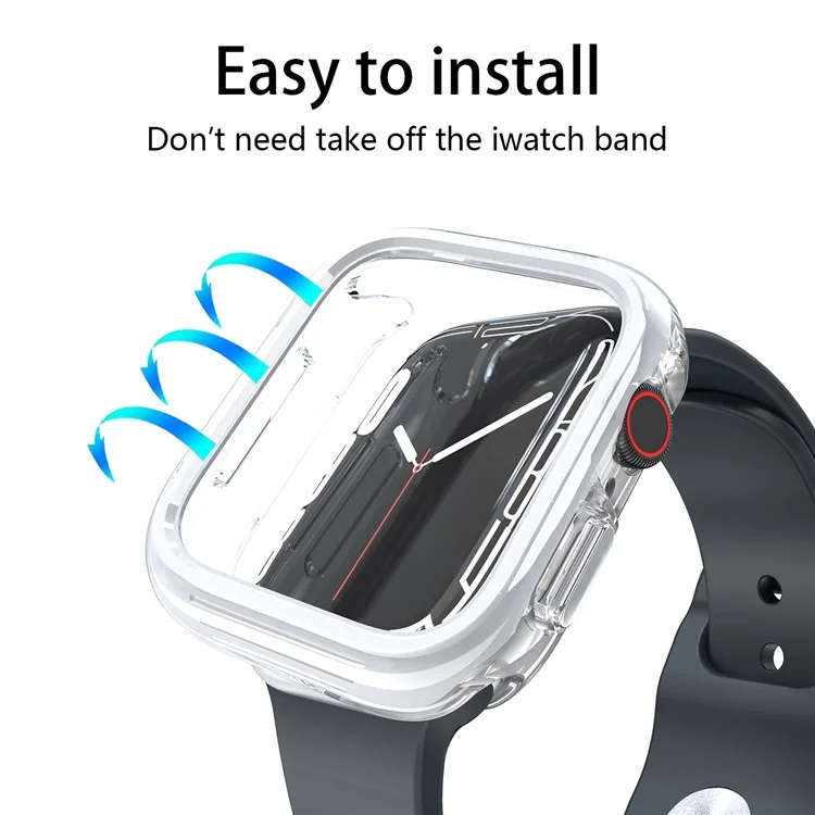 Für Apple Watch 7 / 8 / 9 41mm Hollow-Out PC+TPU Schutzabdeckung Uhrrahmen-Gehäuse - Weiß