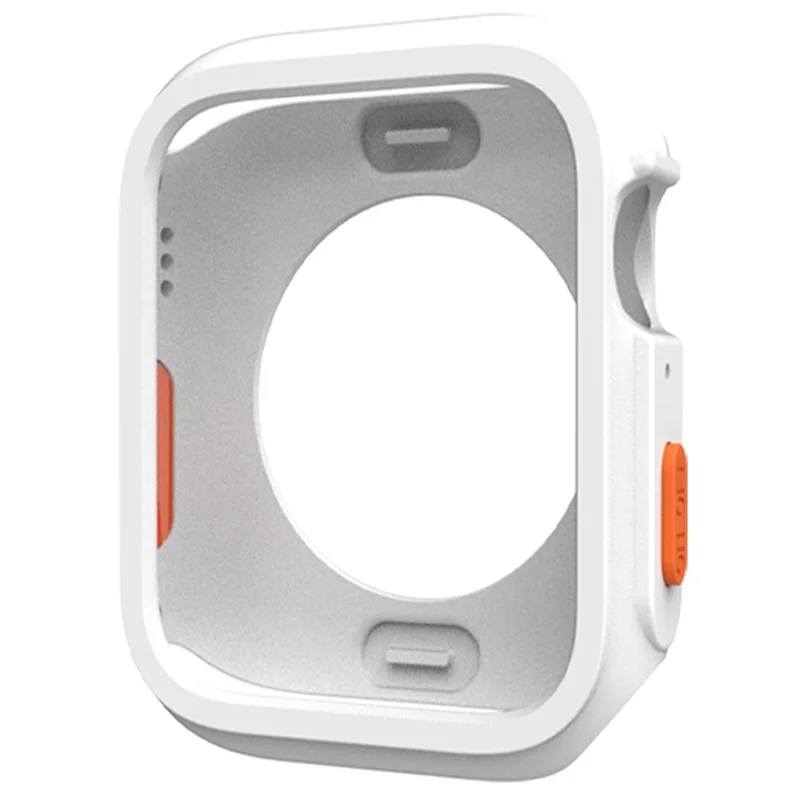 For Apple Watch Series SE3 / SE2 / SE1 /  6 / 5 / 4 44mm / 7 / 8 / 9 45mm Drop Protection TPU Watch Frame Case - White