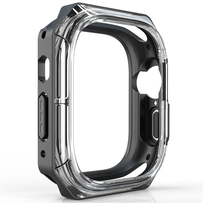 Pour Apple Watch Série 4 / 5 / 6 / SE / SE (2022) 44mm Boîtier de montre Protecteur PC+TPU - Noir