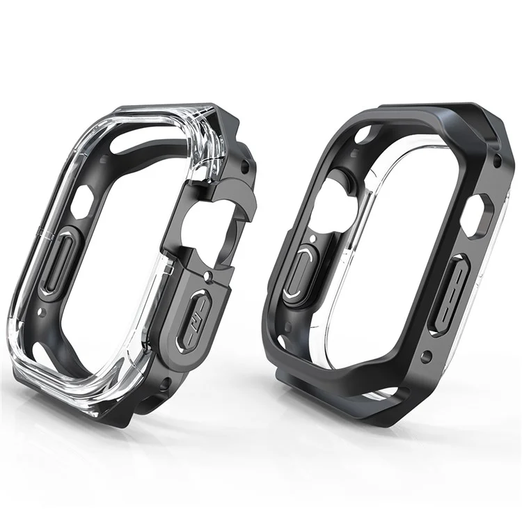 For Apple Watch Series 4 / 5 / 6 / SE / SE (2022) 40mm Watch Frame Case PC+TPU Smartwatch Edge Protector - Black