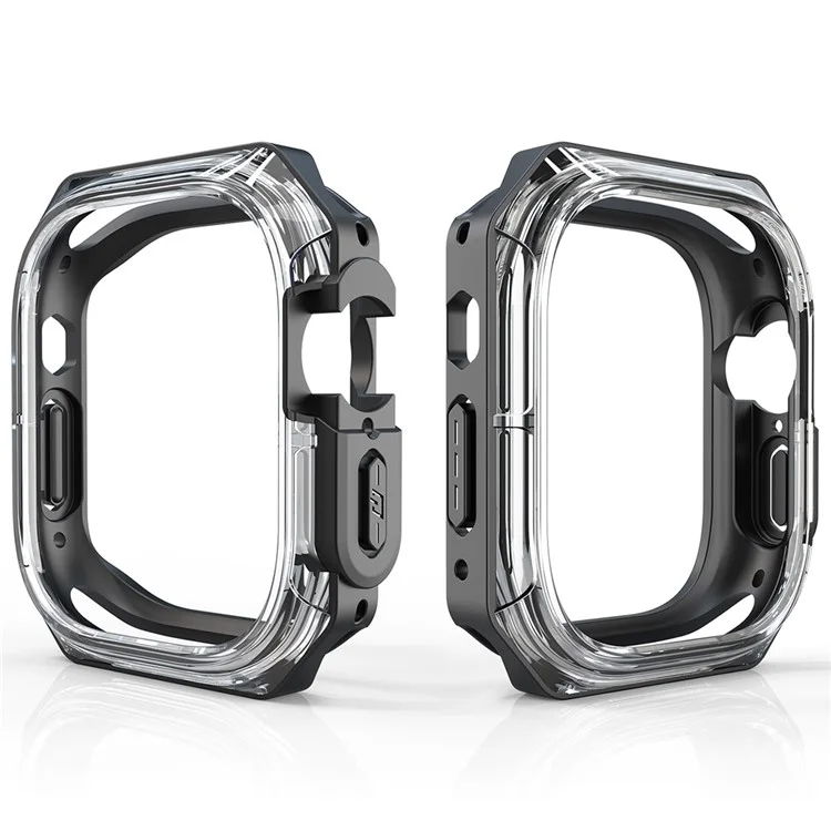 For Apple Watch Series 4 / 5 / 6 / SE / SE (2022) 40mm Watch Frame Case PC+TPU Smartwatch Edge Protector - Black