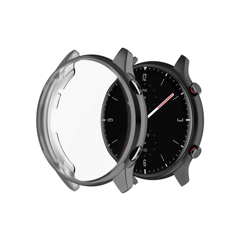 Electroplating TPU Watch Cover Frame for Amazfit GTR 2 Smart Watch - Grey