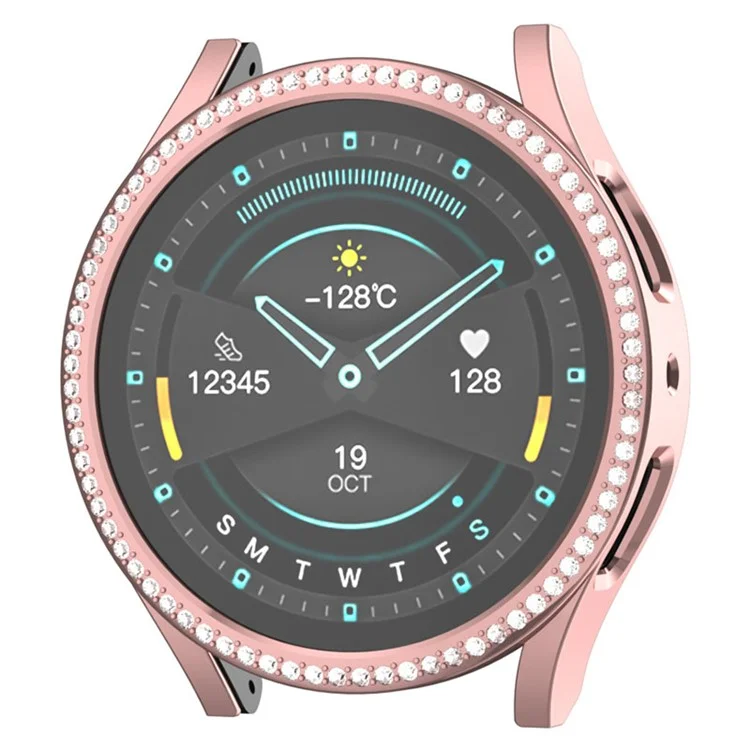 Per Samsung Galaxy Watch7 40mm Case di Orologio Per PC Arredamento Rhinestone Cover Hollow-Out - Rosa