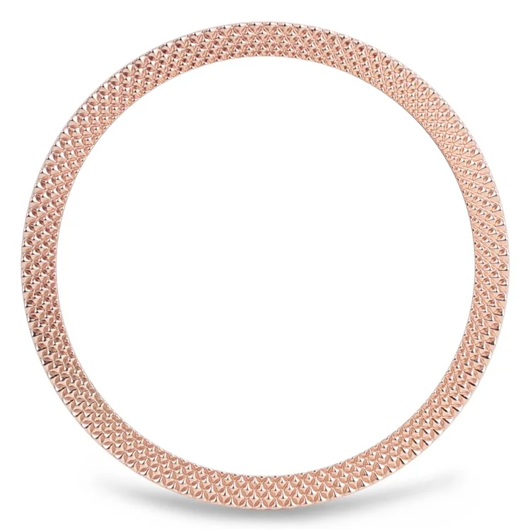 For Samsung Galaxy Watch6 Classic 47mm Bezel Ring Zinc Alloy Rhombus Pattern Bezel Adhesive Frame Cover - Rose Gold