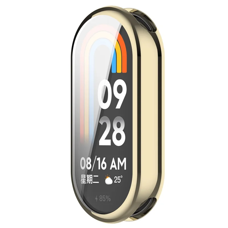 Para Xiaomi Smart Band 8 / Mi Band 9 / 9 NFC Electroplating Full Protection Cover TPU Watch Frame Case - Oro