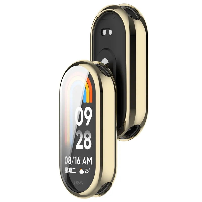 Para Xiaomi Smart Band 8 / Mi Band 9 / 9 NFC Electroplating Full Protection Cover TPU Watch Frame Case - Oro