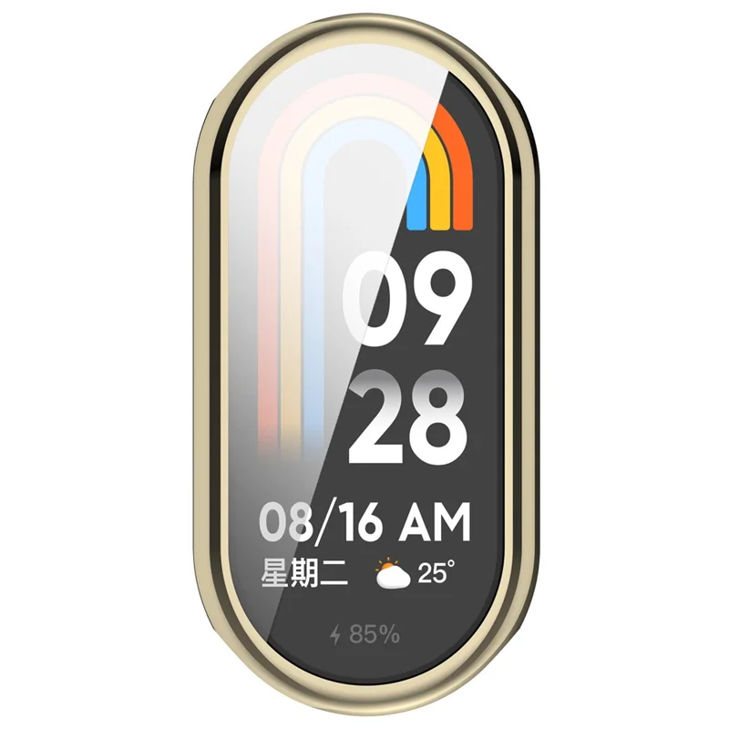 Para Xiaomi Smart Band 8 / Mi Band 9 / 9 NFC Electroplating Full Protection Cover TPU Watch Frame Case - Oro