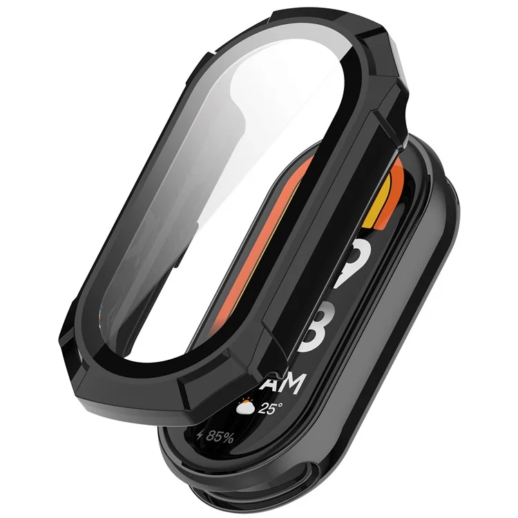 Für Xiaomi Mi Band 9 NFC / Mi Band 9 Anti-Scratch Hard PC Watch Case mit Tempered Glass Film - Schwarz