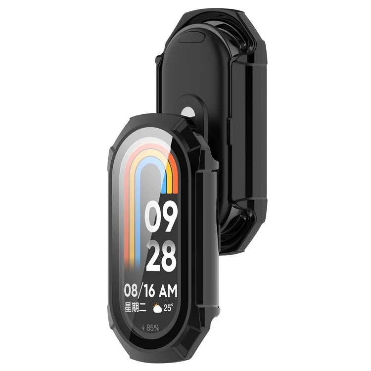 Für Xiaomi Mi Band 9 NFC / Mi Band 9 Anti-Scratch Hard PC Watch Case mit Tempered Glass Film - Schwarz