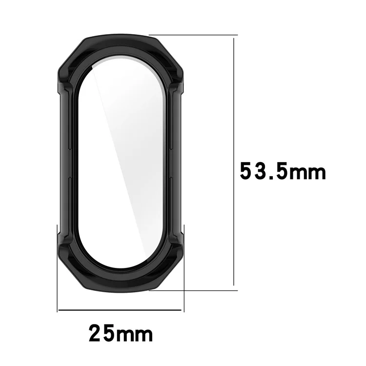 Für Xiaomi Mi Band 9 NFC / Mi Band 9 Anti-Scratch Hard PC Watch Case mit Tempered Glass Film - Schwarz