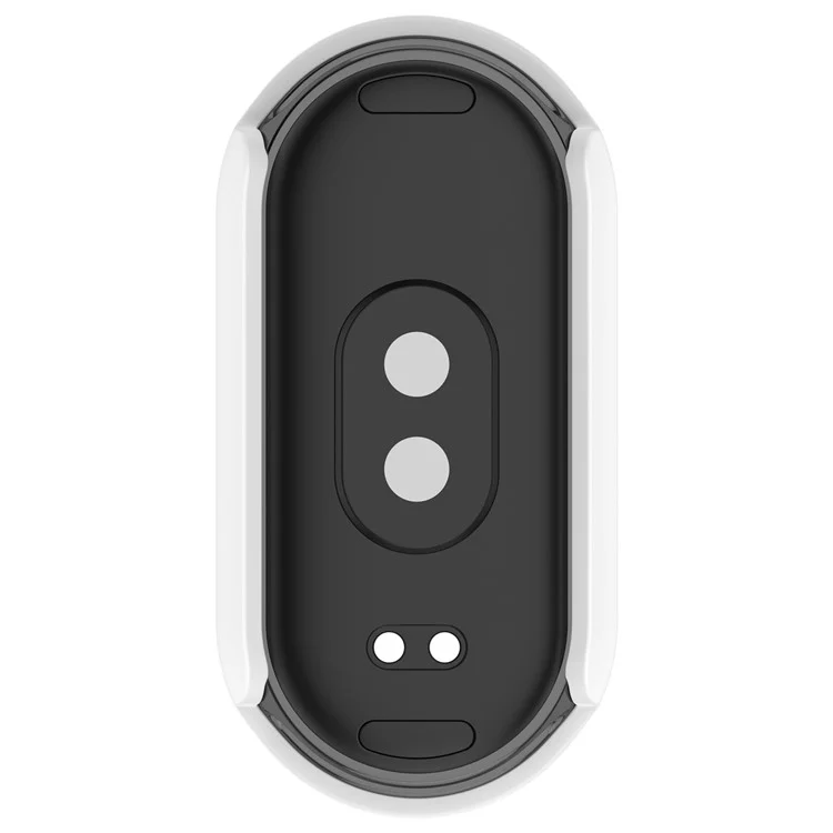 Für Xiaomi Mi Band 9 / 9 NFC Glossy PC Cover Watch Frame Case mit Tempered Glass Screen Film - Weiß