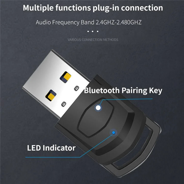 HONSON HS-PS5101 For Sony PS5 / PS4 / PC to Headphone Bluetooth-compatible USB 3.5mm Audio Transmitter Wireless Receiver
