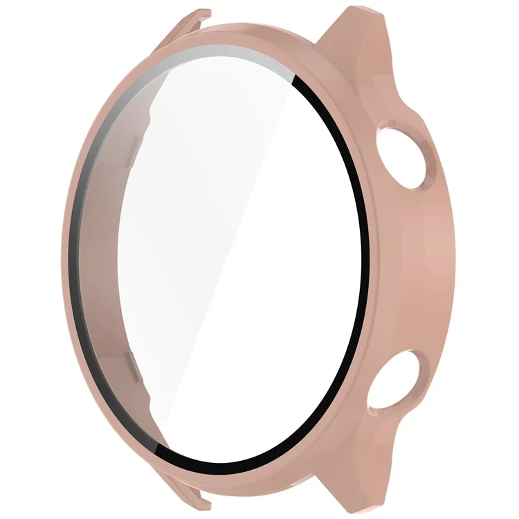 Für OnePlus Watch 2R Case Hard PC Full Protective Watch Cover mit Tempered Glass Film - Pink