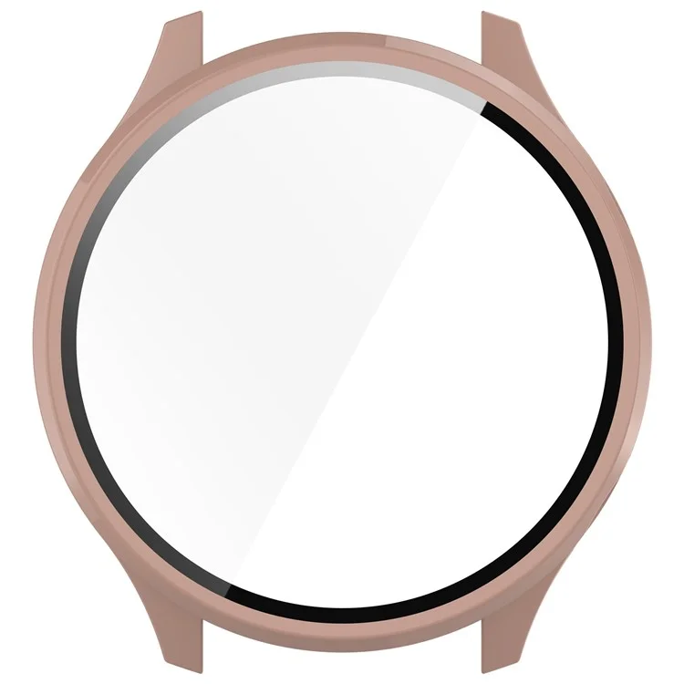 Für OnePlus Watch 2R Case Hard PC Full Protective Watch Cover mit Tempered Glass Film - Pink