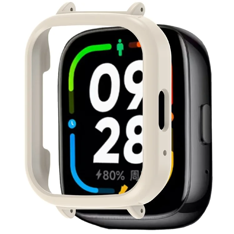 Für Xiaomi Redmi Watch 3 Active Anti-Collision Smartwatch Case 20mm PC Schutzhülle - Retro Weiß
