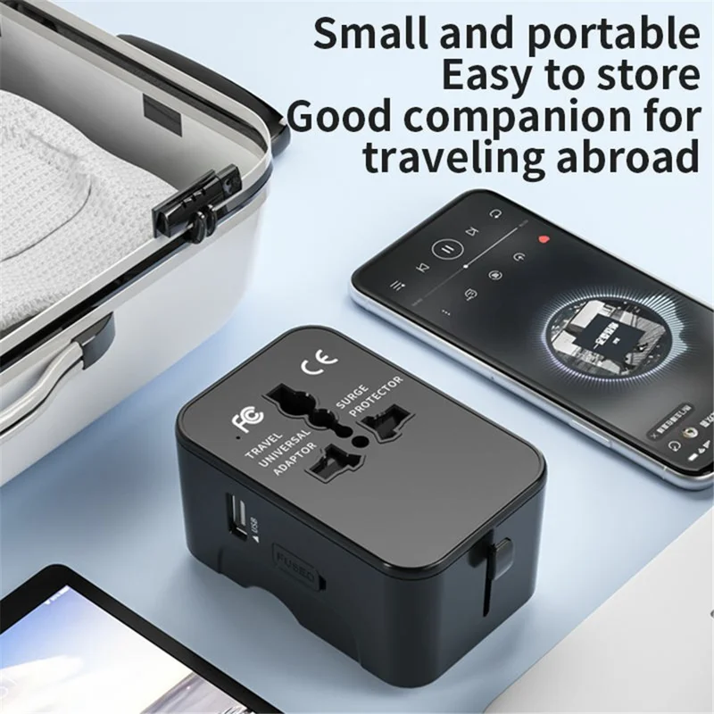 HHT202-2C 1xUSB+2x Type-C Charging Adapter Travel Universal Charger Converter - White