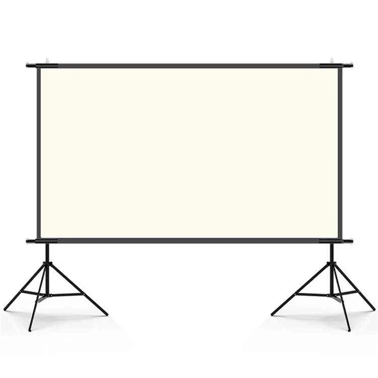 Écran de projecteur de 120 pouces 16:9 à haute luminosité pliable avec rideau anti-lumière à grille blanche et kit de trépied