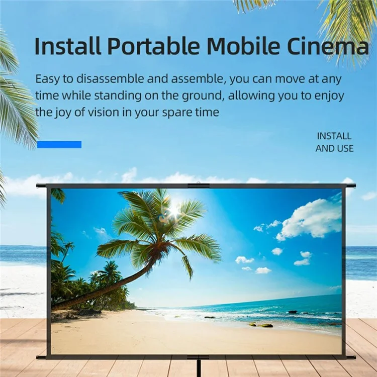 120 Inch Grey Projector Screen 16:9 Anti-Light Curtain HD 4K Projection Screen with Tripod