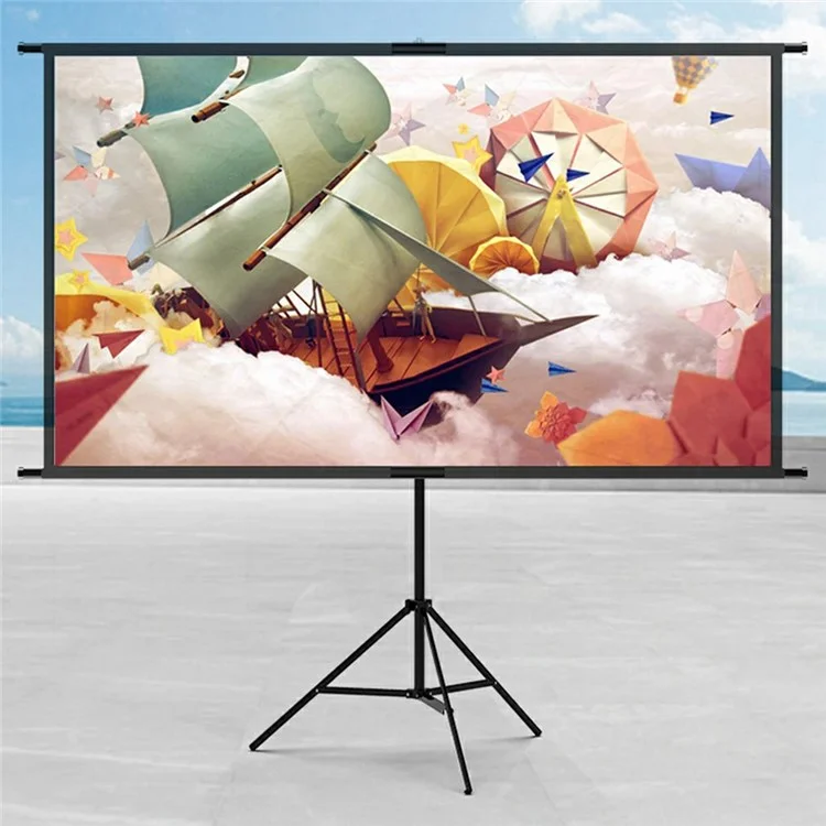 120 Inch Grey Projector Screen 16:9 Anti-Light Curtain HD 4K Projection Screen with Tripod