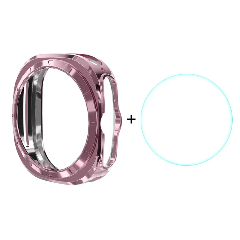 ENKAY HAT PRINCE For Samsung Galaxy Watch Ultra 47mm TPU Watch Case with 0.2mm 9H Screen Film - Pink