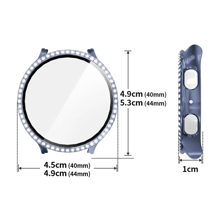 ENKAY HAT PRINCE Para Samsung Galaxy Watch7 44mm PC Watch Case Rhinestone Decor com Película de Tela - Rosa
