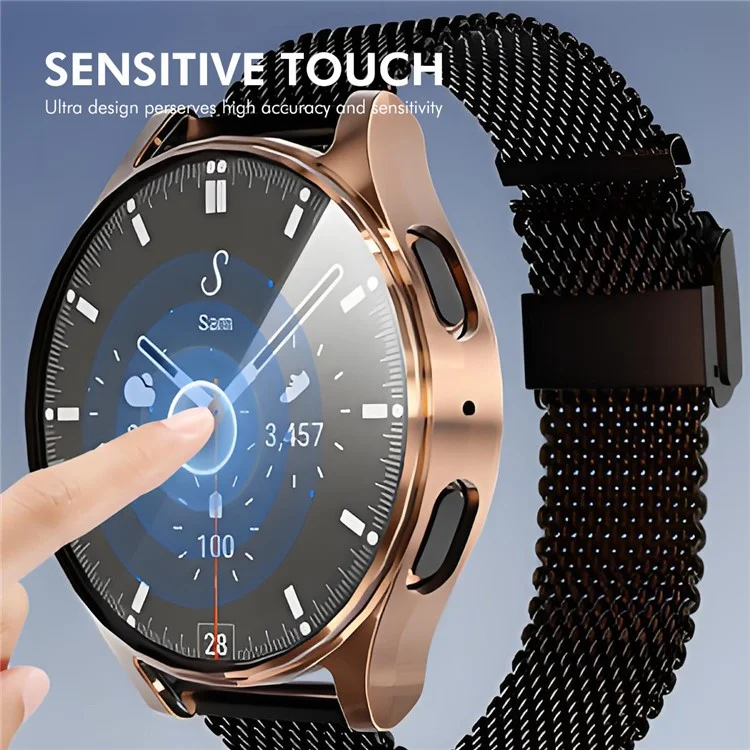 ENKAY HAT PRINCE для защитного чехла из TPU для Samsung Galaxy Watch7 40 мм с встроенной пленкой для экрана - Rose Gold
