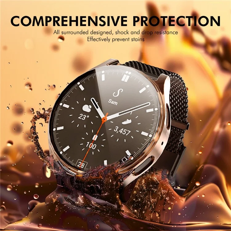 ENKAY HAT PRINCE для защитного чехла из TPU для Samsung Galaxy Watch7 40 мм с встроенной пленкой для экрана - Rose Gold