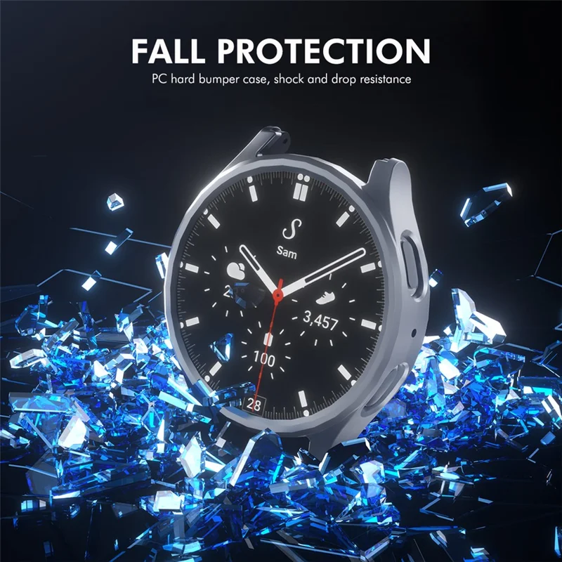 Estuche ENKAY HAT PRINCE para Samsung Galaxy Watch7 de 44 mm con cubierta de PC y película de pantalla de 0,2 mm 9H - Negro