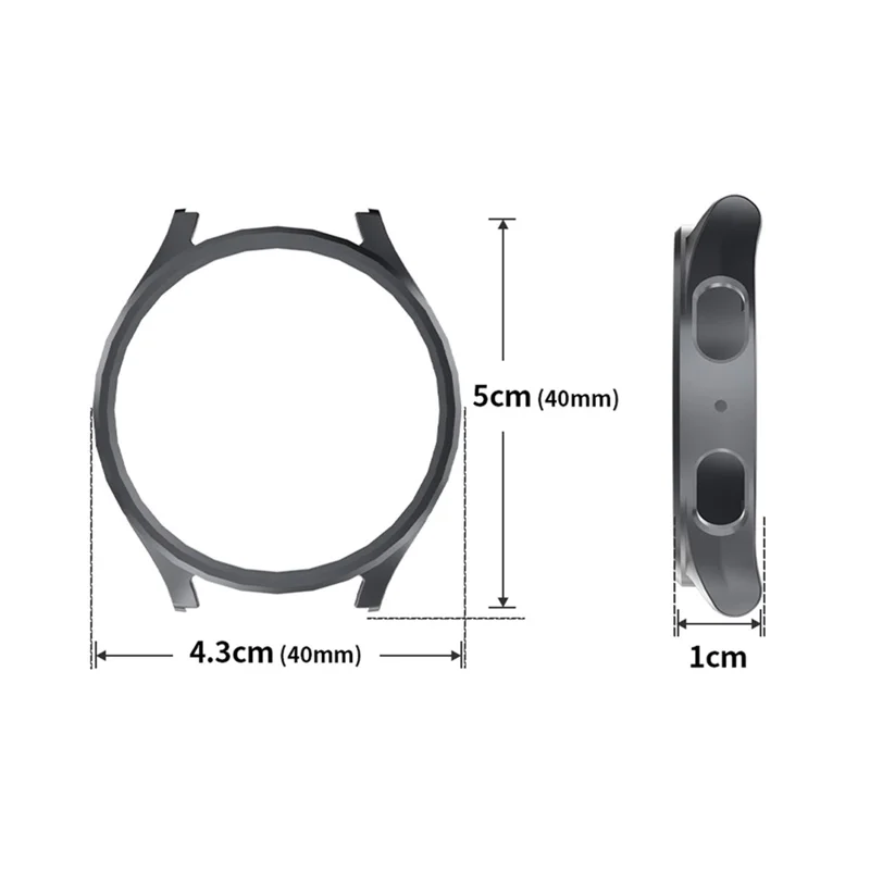 ENKAY HAT PRINCE Para Samsung Galaxy Watch7 40mm Caja PC Protector de Reloj con Película de Pantalla de 0.2mm 9H - Negro