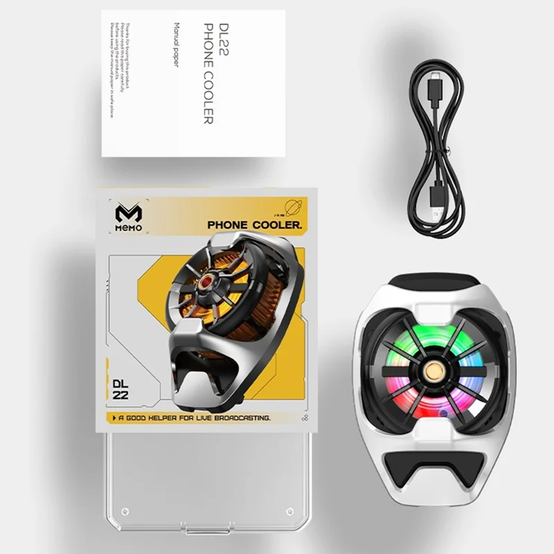 MEMO DL22 Mobile Phone Semiconductor Back Clip Cooling Radiator PUBG Game Cooler for iOS Android - Yellow