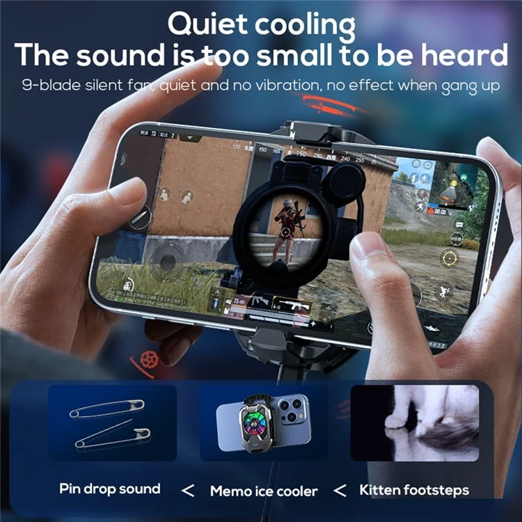 Memo DLA8 Mobile Phone Полупроводник Cooler Cooler Back Clip Fast Cooling Fan Radiator Для Ios Android (базовая Версия)