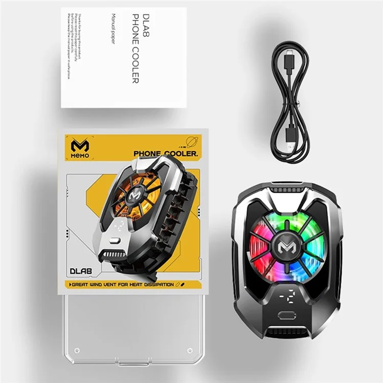 Memo DLA8 Mobile Phone Полупроводник Cooler Cooler Back Clip Fast Cooling Fan Radiator Для Ios Android (базовая Версия)