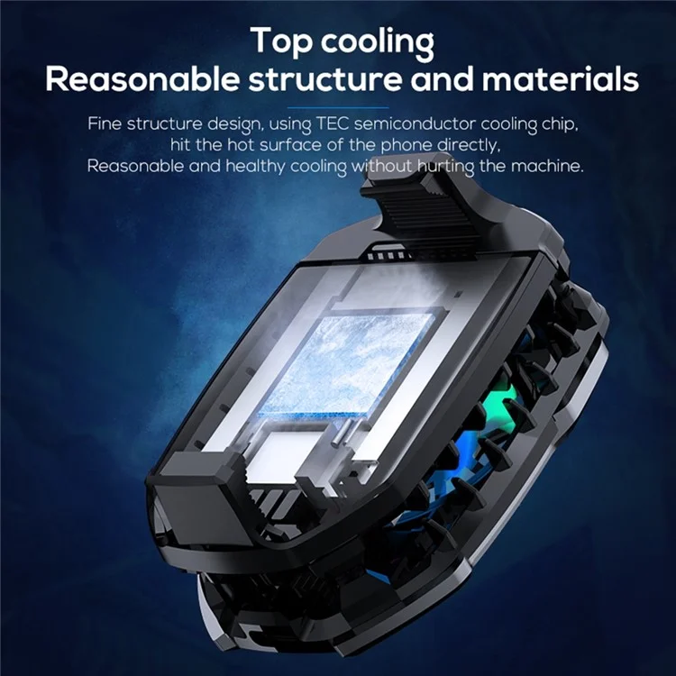 Memo DLA8 Mobile Phone Полупроводник Cooler Cooler Back Clip Fast Cooling Fan Radiator Для Ios Android (базовая Версия)