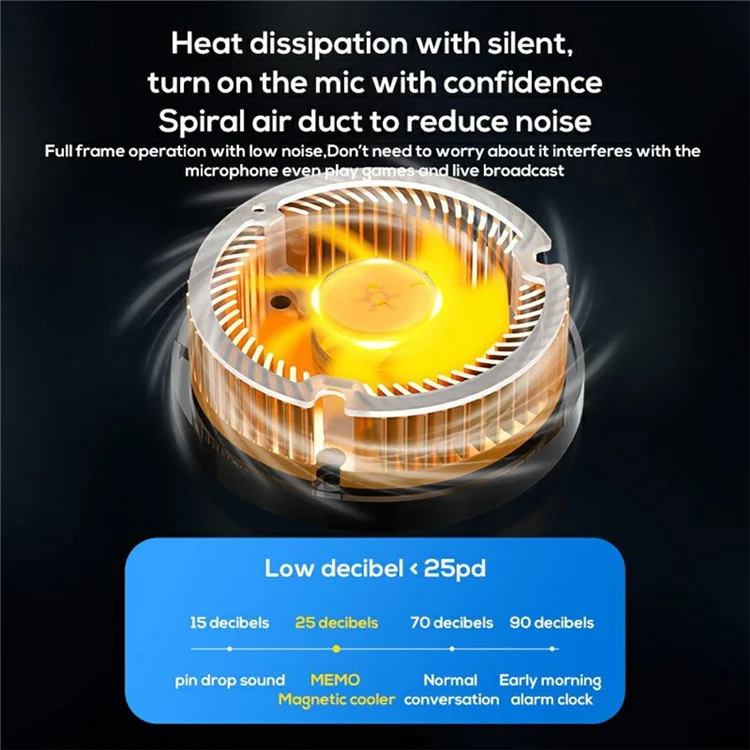 MEMO CX07 Ventilador de Resfriamento de Telefone com Clipe Magnético de Dissipador de Calor para iOS Android PUBG Game