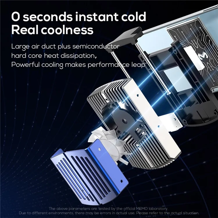 MEMO DL08 PUBG Gaming Mobile Phone Radiator Semiconductor Cooling Fan for iOS Android - Iron Grey