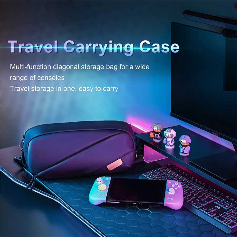 Startrc Games Handheld Game Console Carreira Bag pu Couro Crossbody Travel Bag - Preto