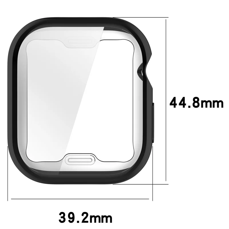For Apple Watch Series 11 / 10 42mm Full Coverage Watch Cover Electroplated TPU Watch Case - Transparent