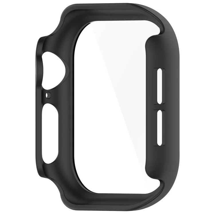 Für Apple Watch Series 10 42mm Gehäuse Harte PC-Abdeckung mit gehärtetem Glasschutzfilm - Schwarz