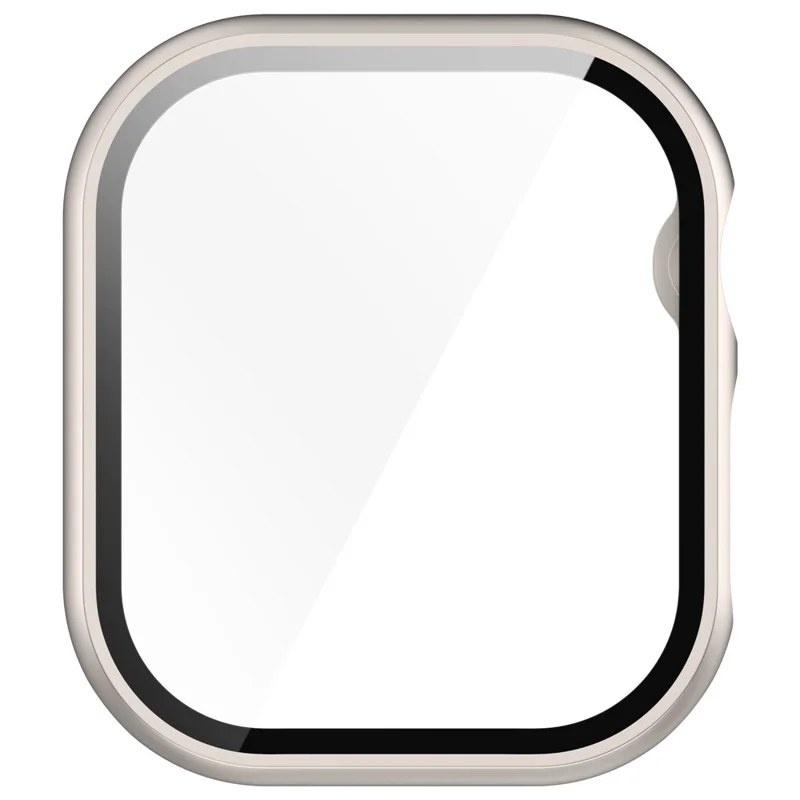 For Apple Watch Series 10 42mm Watch Case Hard PC Cover with Tempered Glass Screen Film - Starlight