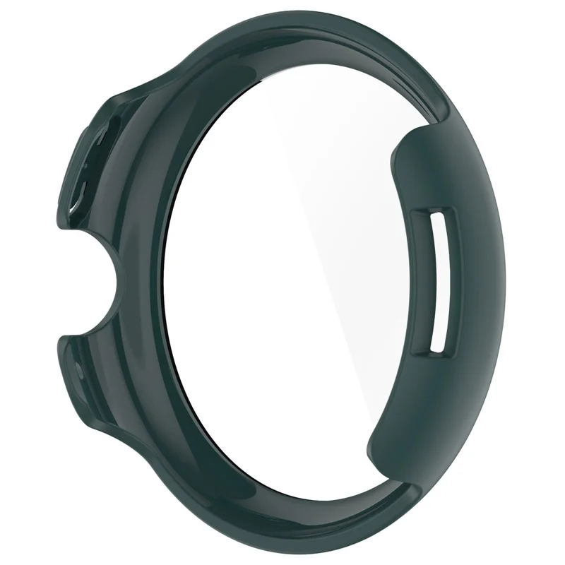 For Google Pixel Watch 3 45mm Watch Cover Hard PC Case with Tempered Glass Screen Film - Emerald Green