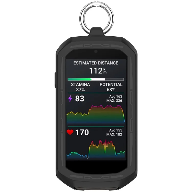 Silikonhülle für Garmin Edge 1050 Bike Computer, vollständiger Schutzüberzug mit Federverschluss - Schwarz