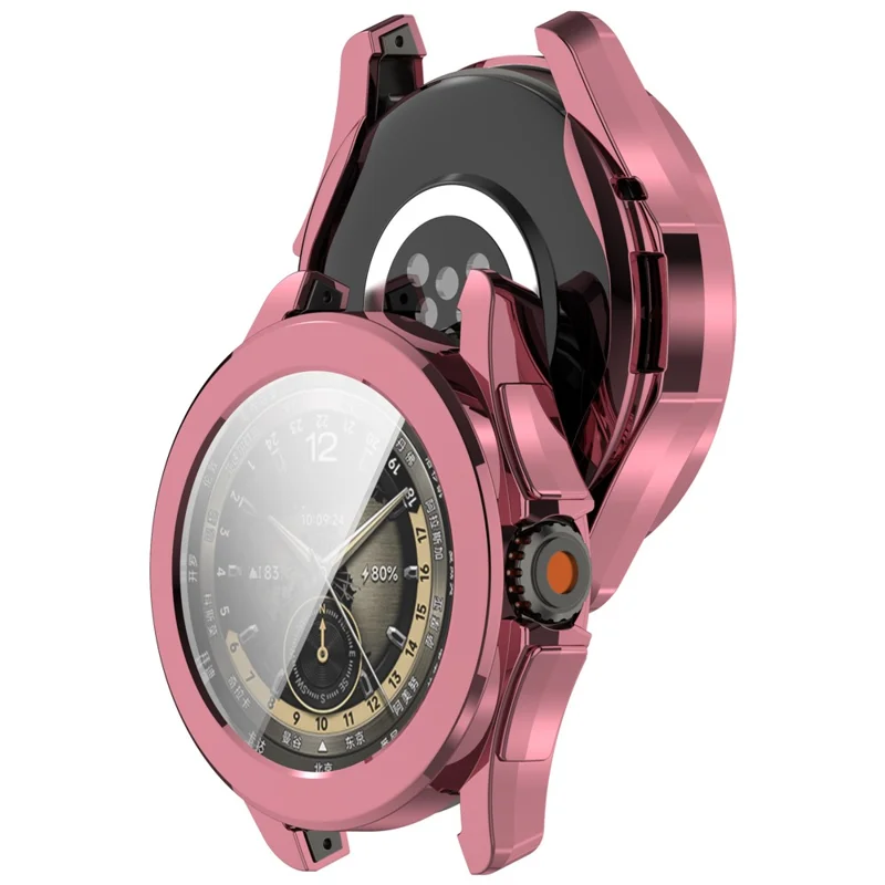 For Xiaomi Watch S4 Sport TPU Watch Case Electroplating Overall Protective Cover Built-In Screen Film - Pink