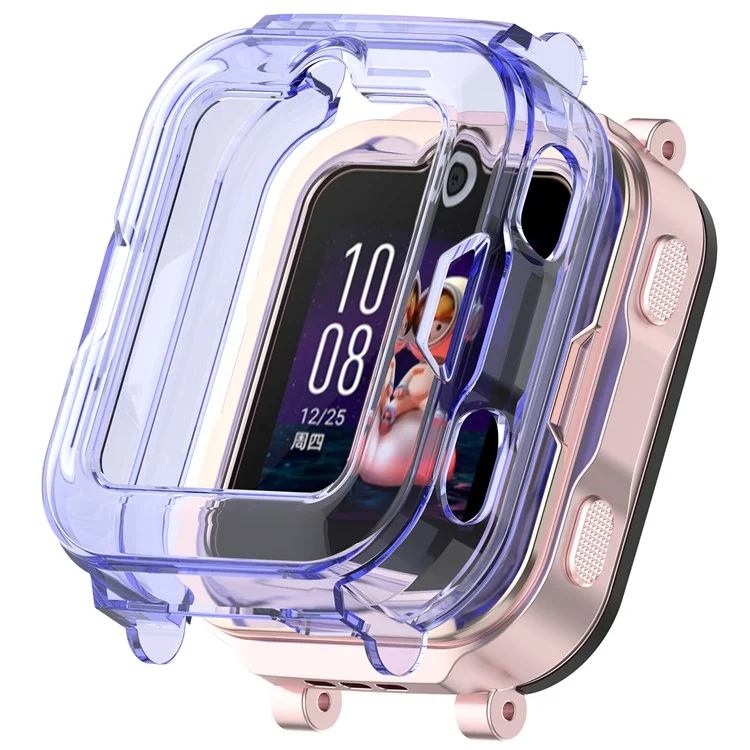 Para Huawei Children's Watch 4 Pro Watch Case Half-Cover Cubierta Protectora TPU - Azul Transparente